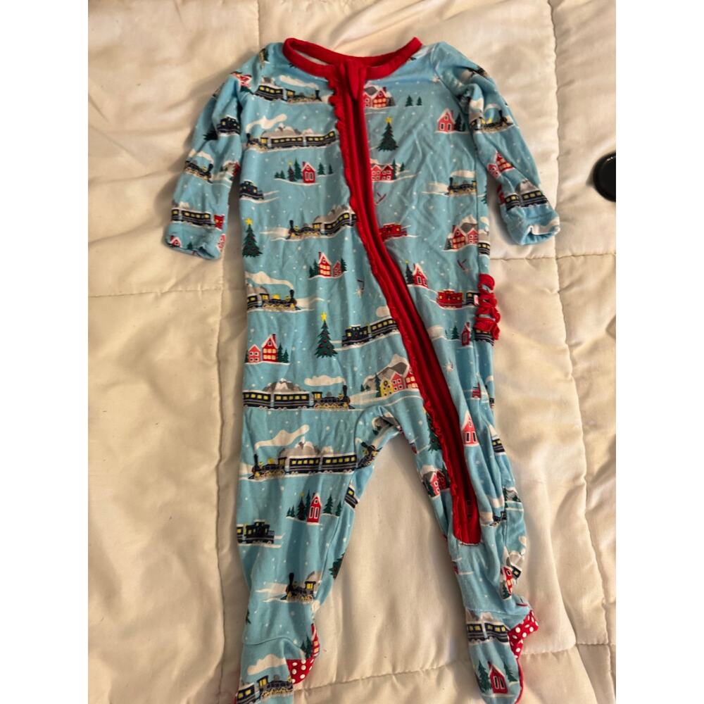 Rufflebutts Christmas One Piece Baby Girl 0-3 months EUC